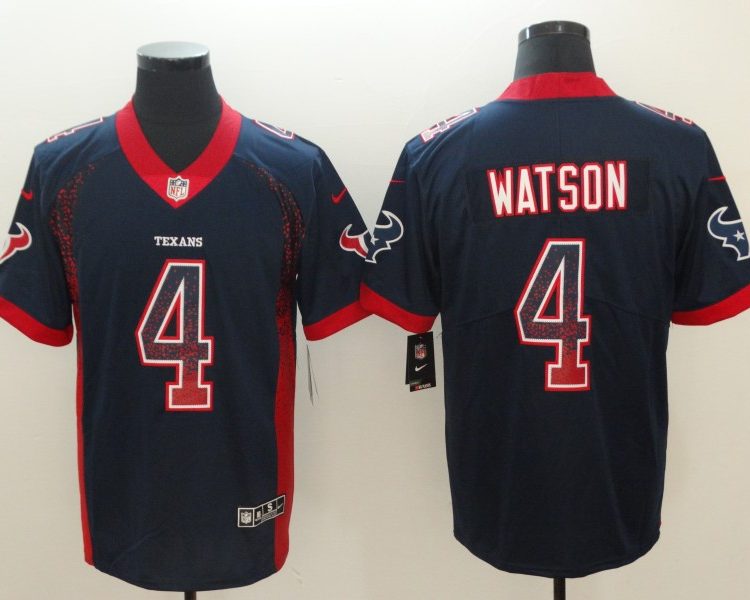 Men's Houston Texans Deshaun Watson #4 Navy Jersey