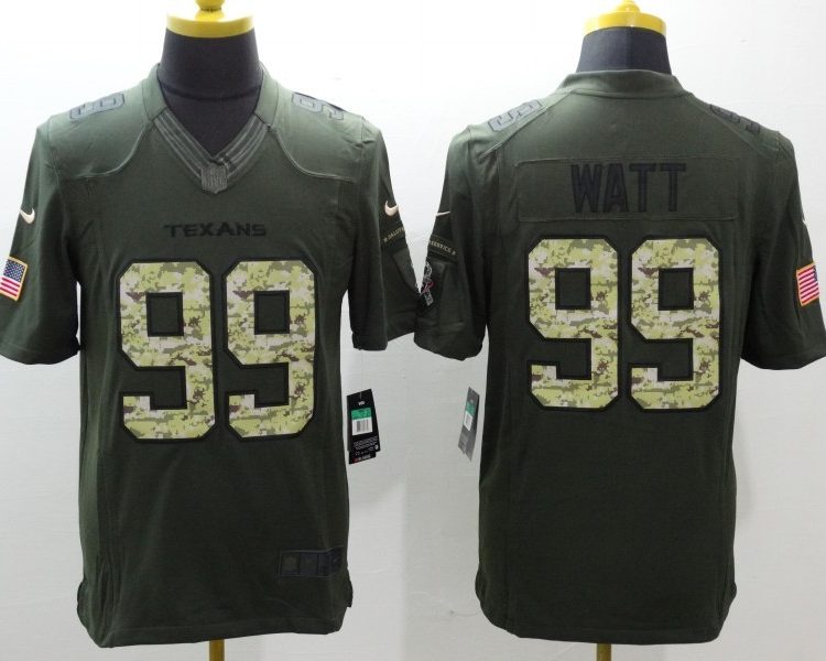 Men's Houston Texans J.J. Watt #99 Army Green Jersey