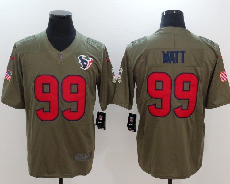 Men's Houston Texans J.J. Watt #99 Brown Alternate Jersey