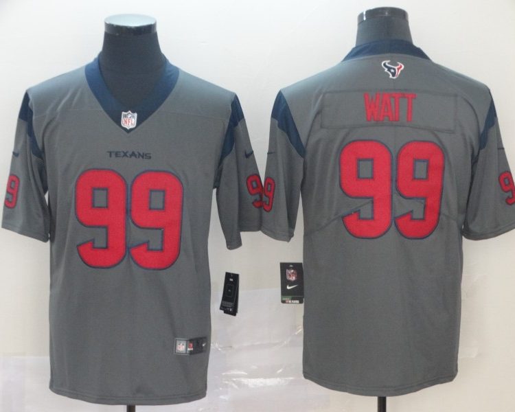 Men's Houston Texans J.J. Watt #99 Gray Inverted Legend Jersey