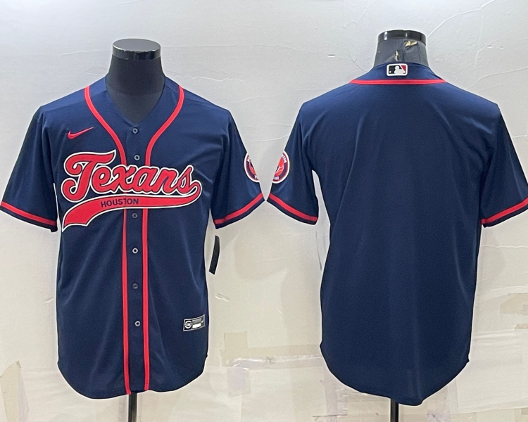 Men's Houston Texans Navy Blank Jersey