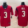 Men's Houston Texans Tank Dell #3 Red Jersey