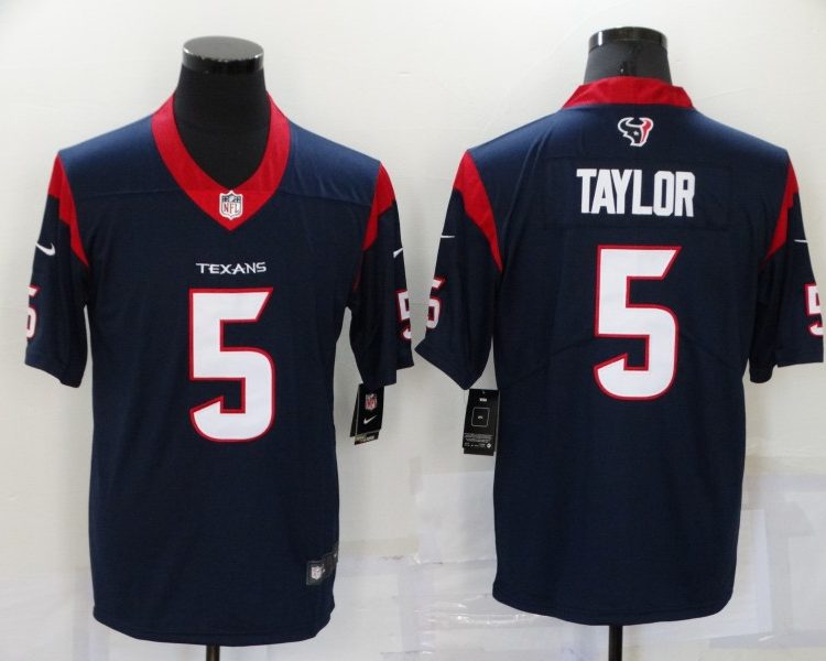 Men's Houston Texans Tyrod Taylor #5 Navy Jersey