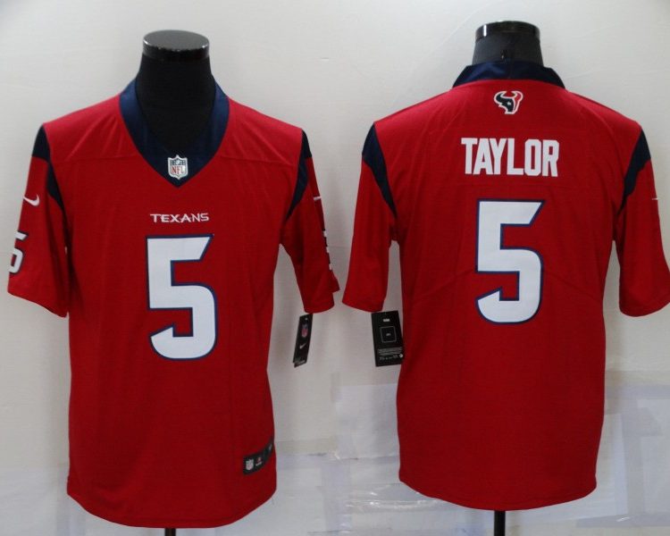 Men's Houston Texans Tyrod Taylor #5 Red Jersey