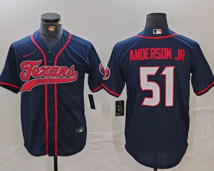 Men's Houston Texans Will Anderson Jr. #51 Navy Jersey