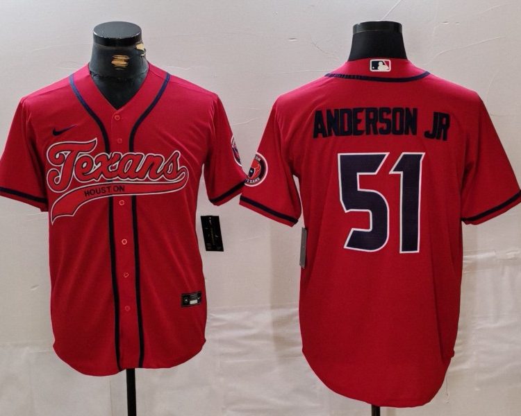 Men's Houston Texans Will Anderson Jr. #51 Red Jersey