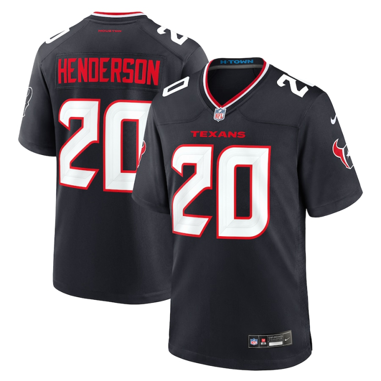 Men's Houston Texans C.J. Henderson #20 Navy Team Jersey