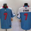 Men's Houston Texans C.J. Stroud #7 Light Blue Jersey