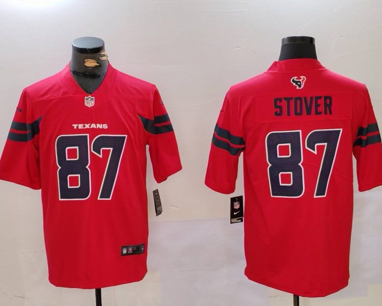 Men's Houston Texans Cade Stover #87 Red Alternate Jersey