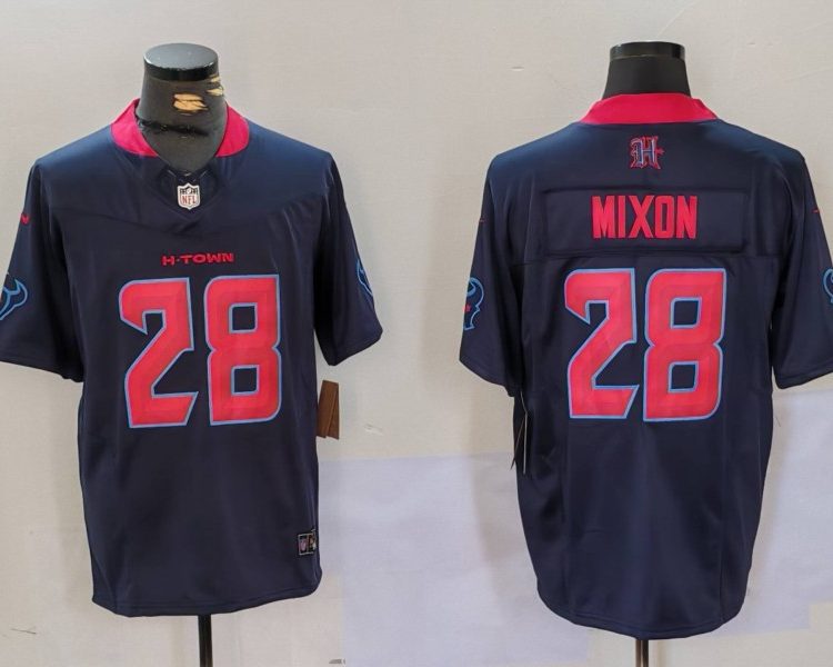 Men's Houston Texans Joe Mixon #28 Navy 2nd Alternate Jersey