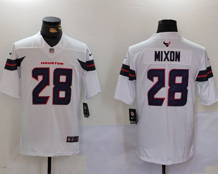 Men's Houston Texans Joe Mixon #28 White Jersey