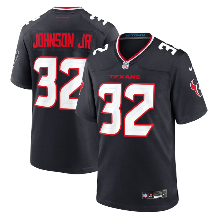 Men's Houston Texans Lonnie Johnson Jr. #32 Navy Team Jersey