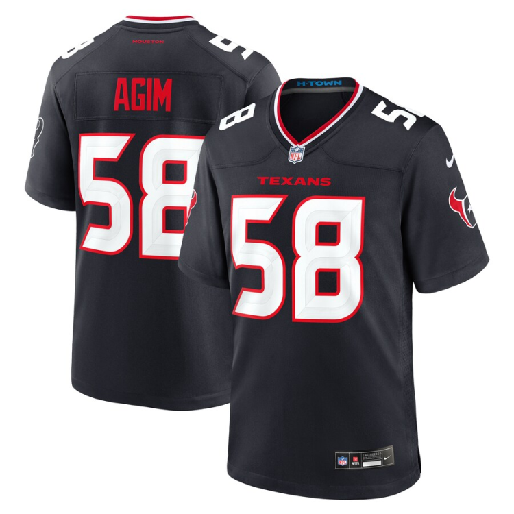 Men's Houston Texans McTelvin Agim #58 Navy Team Jersey