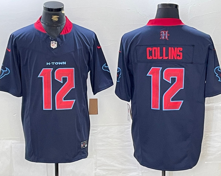 Men's Houston Texans Nico Collins #12 Navy 2nd Alternate Jersey