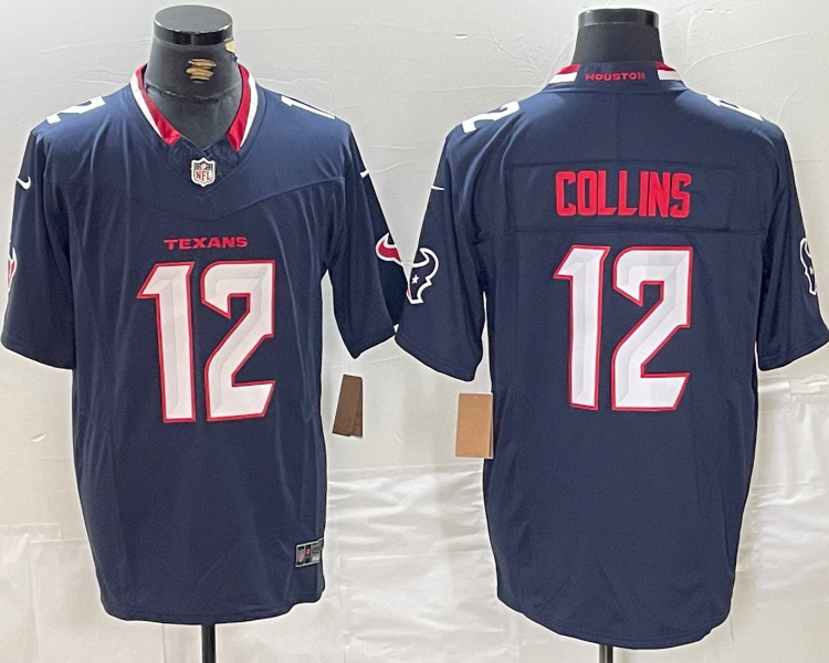Men's Houston Texans Nico Collins #12 Navy Jersey