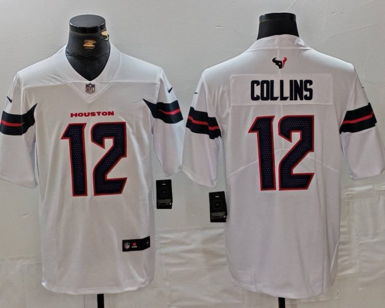 Men's Houston Texans Nico Collins #12 White Jersey