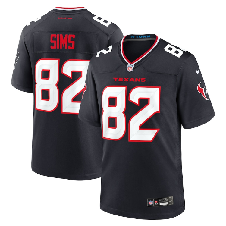Men's Houston Texans Steven Sims #82 Navy Team Jersey