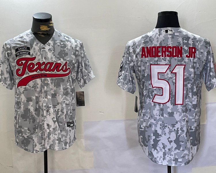 Men's Houston Texans Will Anderson Jr. #51 Arctic Camo 2024 Salute to Service Jersey
