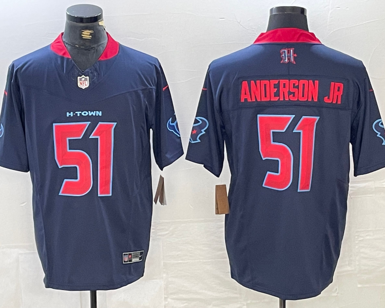 Men's Houston Texans Will Anderson Jr. #51 Navy 2nd Alternate Jersey