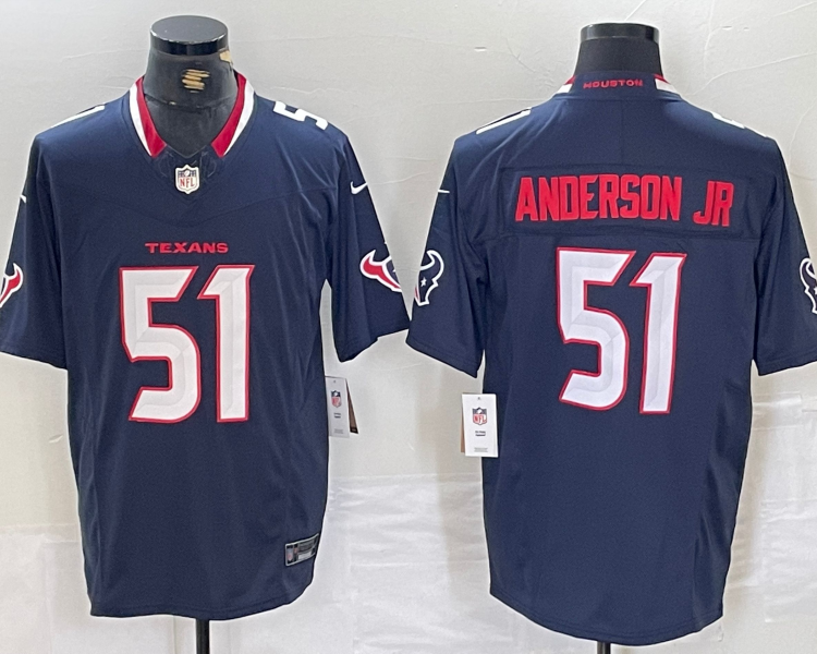 Men's Houston Texans Will Anderson Jr. #51 Navy Jersey