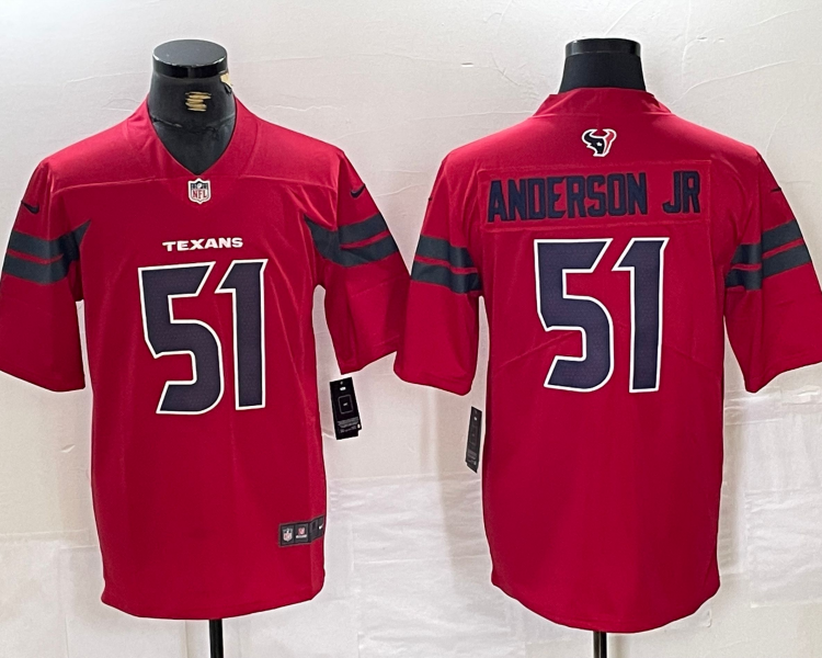 Men's Houston Texans Will Anderson Jr. #51 Red Alternate Jersey