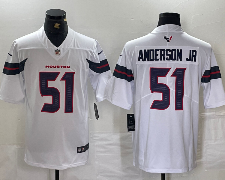 Men's Houston Texans Will Anderson Jr. #51 White Jersey
