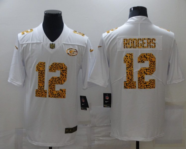 Men's Green Bay Packers #12 Aaron Rodgers White Jersey