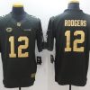 Men's Green Bay Packers Aaron Rodgers #12 Black Authentic Jersey