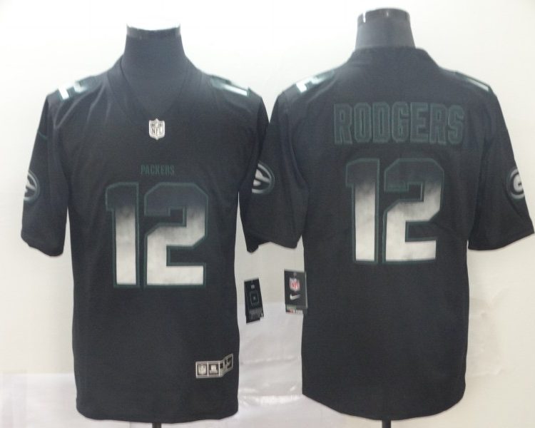 Men's Green Bay Packers Aaron Rodgers #12 Black Team Jersey