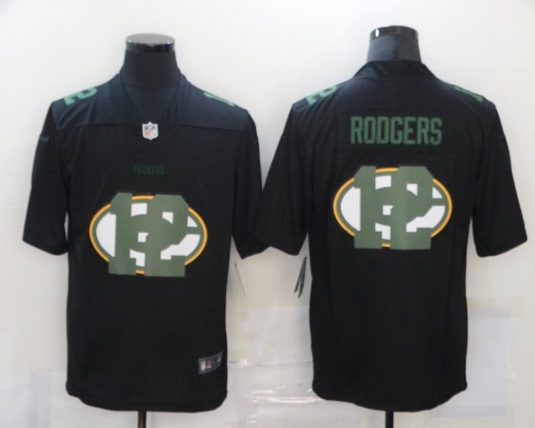 Men's Green Bay Packers Aaron Rodgers #12 Black Team Jersey