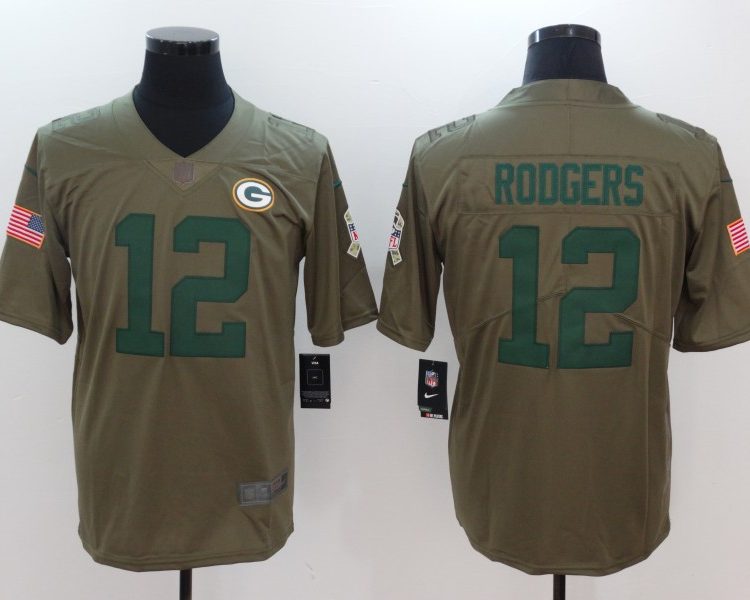 Men's Green Bay Packers Aaron Rodgers #12 Brown Jersey