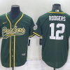 Men's Green Bay Packers Aaron Rodgers #12 Green Jersey Joint Edition