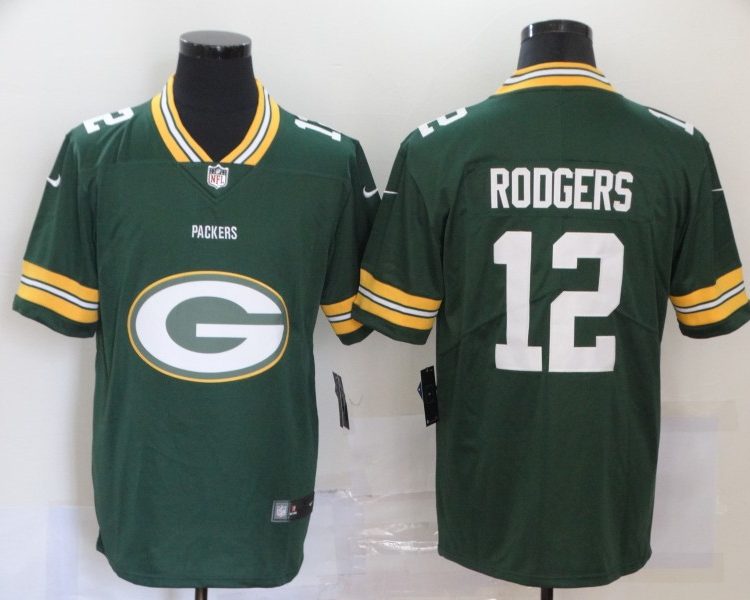 Men's Green Bay Packers Aaron Rodgers #12 Green Jersey