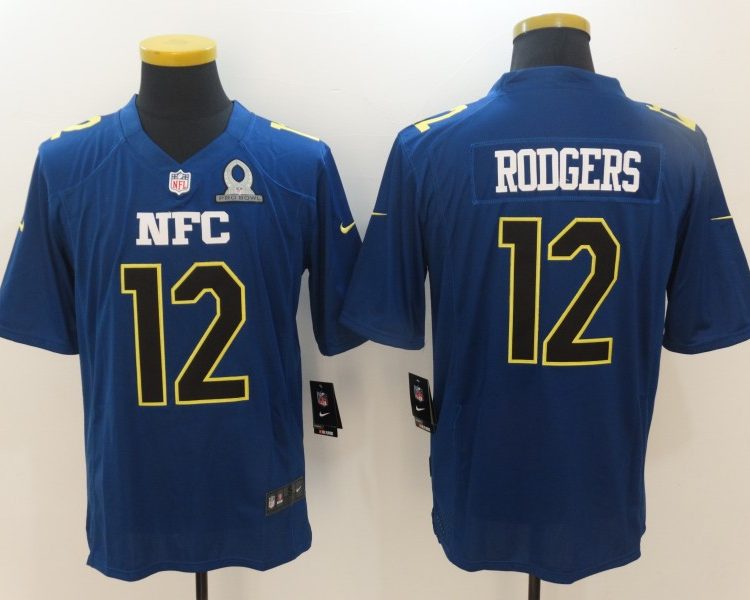 Men's Green Bay Packers Aaron Rodgers #12 Navy Jersey