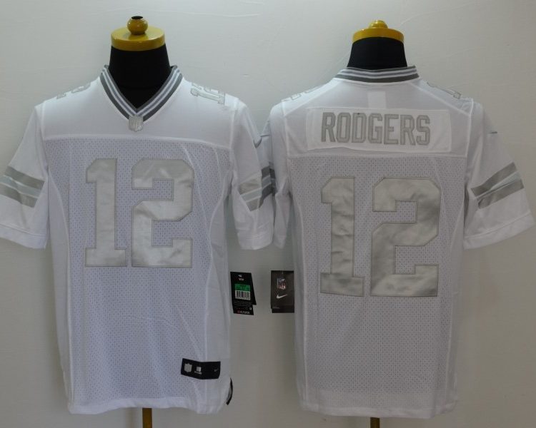 Men's Green Bay Packers Aaron Rodgers #12 White Alternate Jersey
