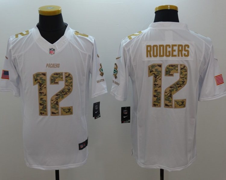 Men's Green Bay Packers Aaron Rodgers #12 White Authentic Jersey