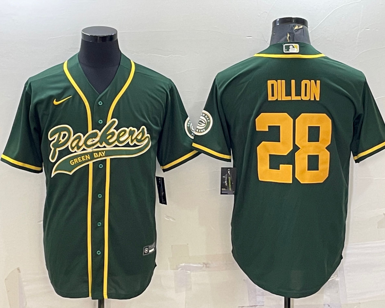 Men's Green Bay Packers AJ Dillon #28 Green Jersey Joint Edition