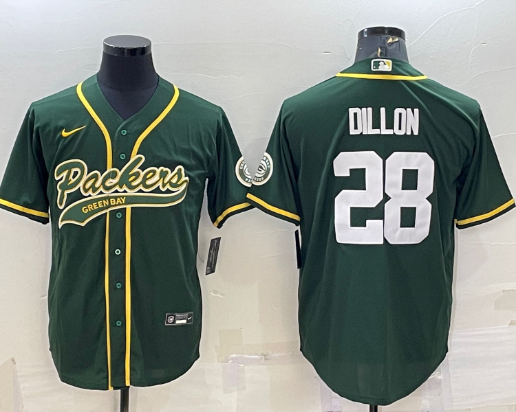 Men's Green Bay Packers AJ Dillon #28 Green Jersey Joint Edition