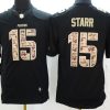 Men's Green Bay Packers Bart Starr #15 Black Jersey