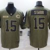 Men's Green Bay Packers Bart Starr #15 Brown Jersey