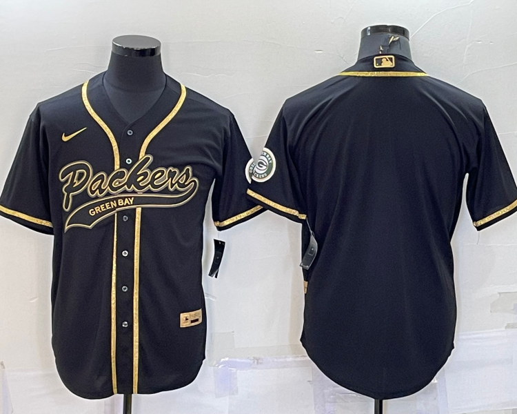 Men's Green Bay Packers Black Blank Jersey