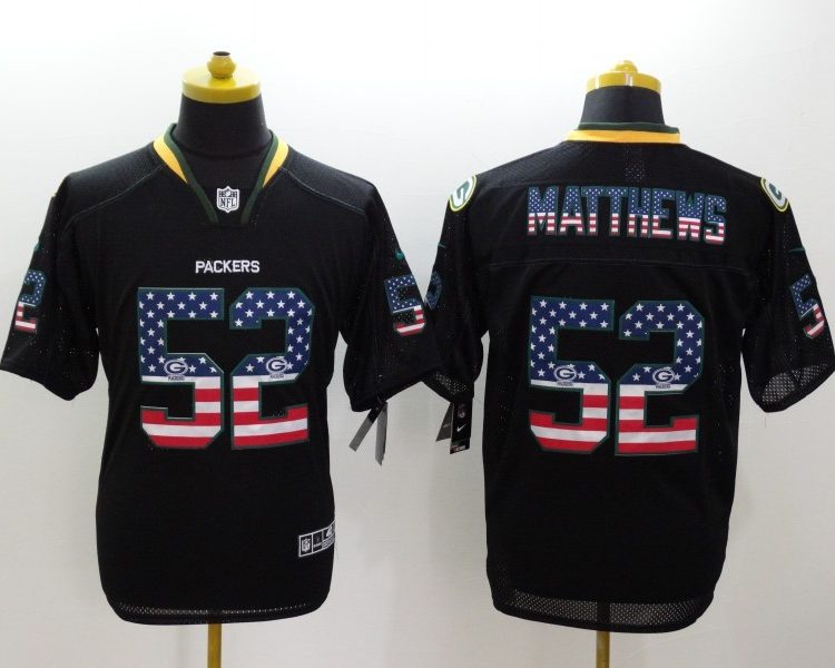 Men's Green Bay Packers Clay Matthews #52 Black Jersey