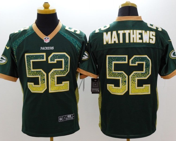 Men's Green Bay Packers Clay Matthews #52 Green Jersey
