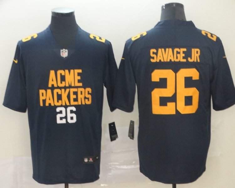 Men's Green Bay Packers Darnell Savage #26 Navy City Edition Jersey