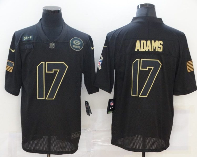 Men's Green Bay Packers Davante Adams #17 Black Jersey