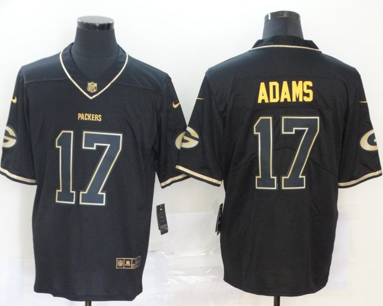 Men's Green Bay Packers Davante Adams #17 Black Jersey