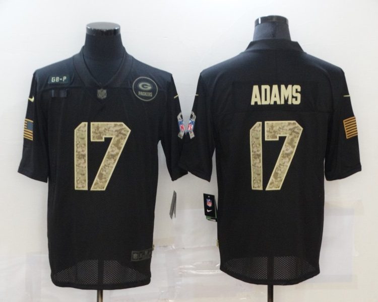 Men's Green Bay Packers Davante Adams #17 Black Jersey