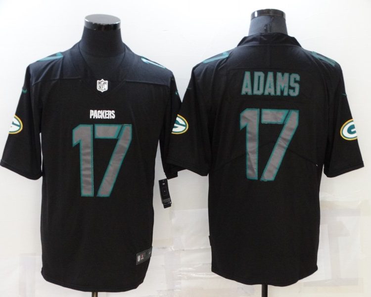 Men's Green Bay Packers Davante Adams #17 Black Team Jersey