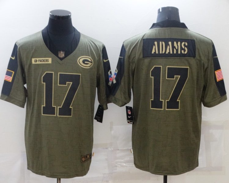 Men's Green Bay Packers Davante Adams #17 Brown Jersey