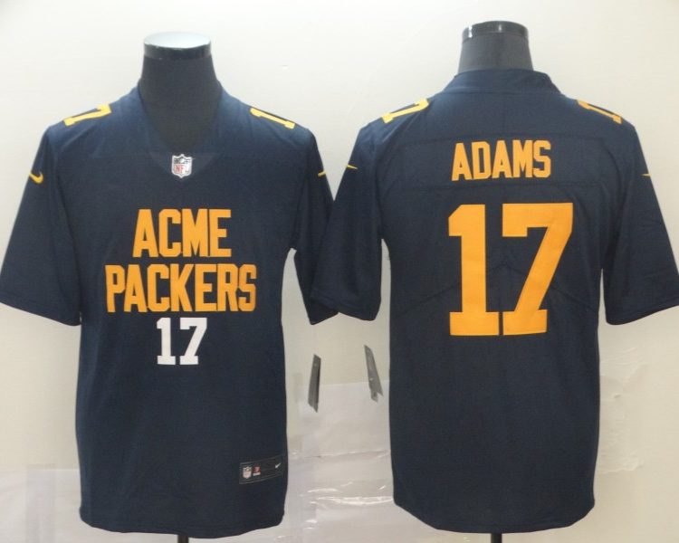 Men's Green Bay Packers Davante Adams #17 Navy City Edition Jersey